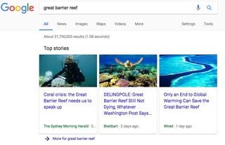 Illustration for article titled Google Top Stories Serves Breitbart Bullshit on Climate Science